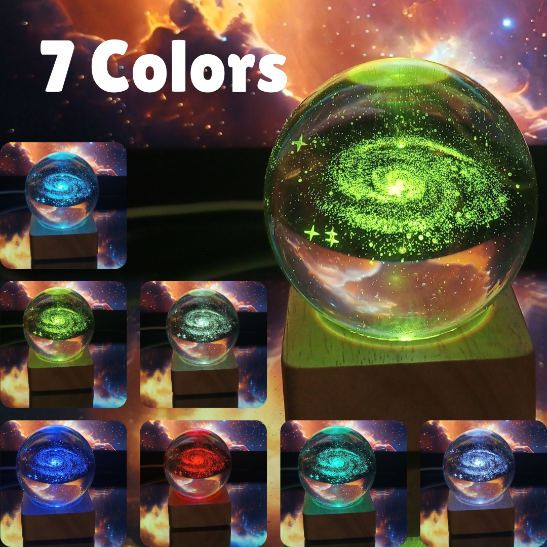3D Moon & Ship Design Crystal Ball