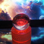 3D Moon & Ship Fire Crystal Ball