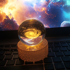 3D Moon & Ship Fire Crystal Ball