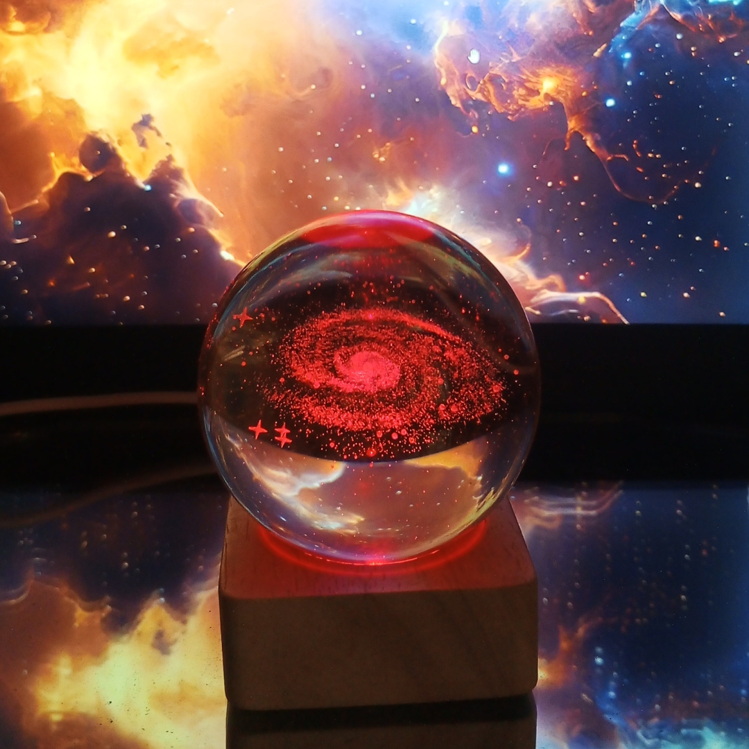 3D Moon & Ship Design Crystal Ball