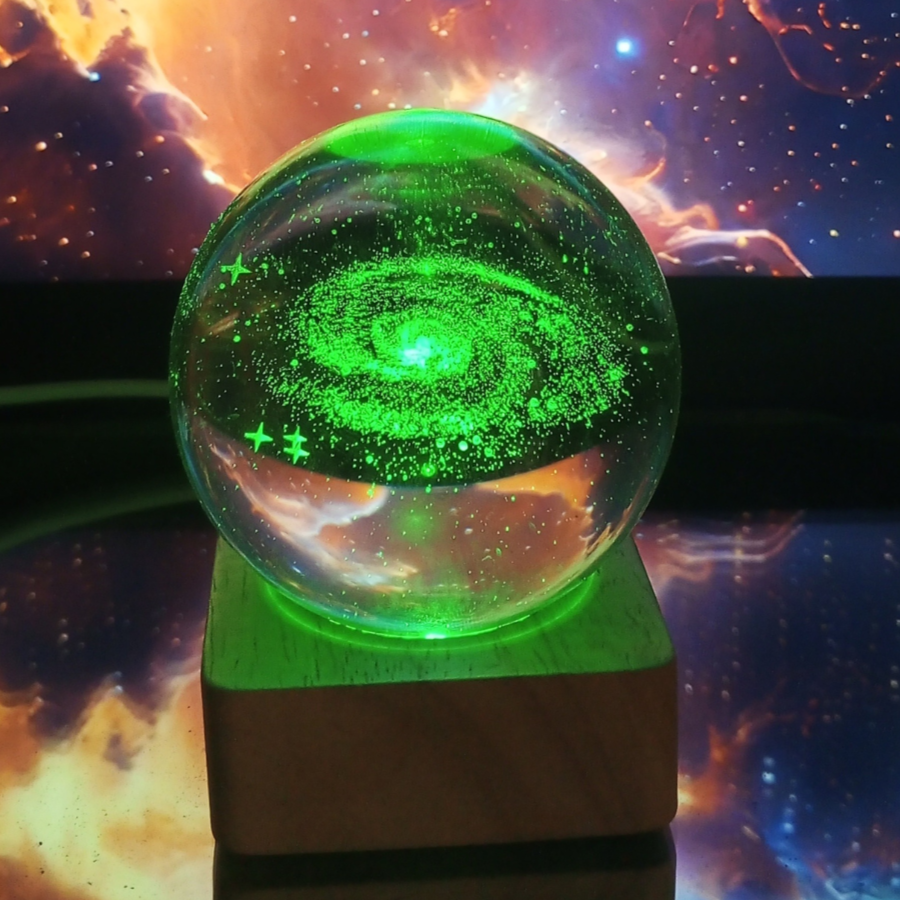 3D Moon & Ship Design Crystal Ball